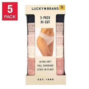 Lucky Brand Women's 5-Pack Ultra Soft High Cut Panties (Multı, Small)